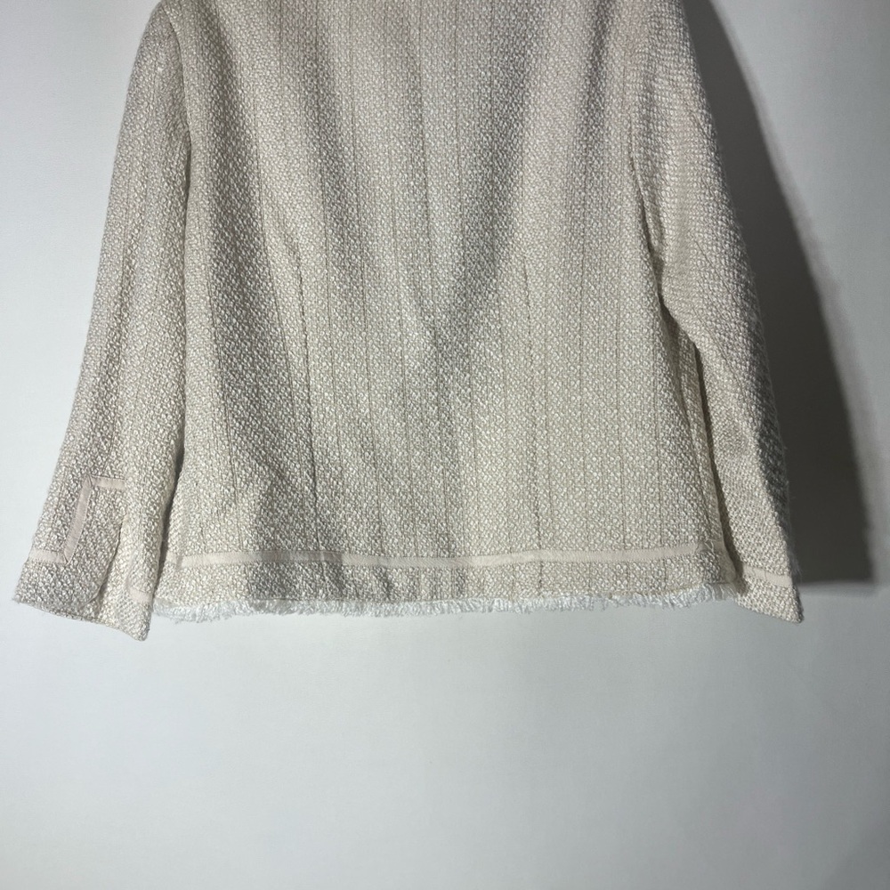 True Meaning Cream Blazer Cropped Open Front - image 2